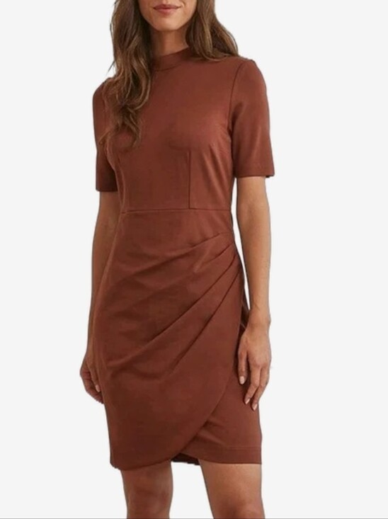 RW&CO. Dresses & Skirts - RW&CO. Short Sleeve Tulip Sheath Dress in Brown